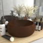 vidaXL Luxuriöses Waschbecken Rund Matt Dunkelbraun 40x15 cm Keramik vidaXL Luxuriöses Waschbecken Rund Matt Dunkelbraun 40x15 cm Keramik