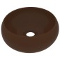 vidaXL Luxuriöses Waschbecken Rund Matt Dunkelbraun 40x15 cm Keramik vidaXL Luxuriöses Waschbecken Rund Matt Dunkelbraun 40x15 cm Keramik