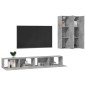 vidaXL 4-tlg. TV-Schrank-Set Betongrau Holzwerkstoff vidaXL 4-tlg. TV-Schrank-Set Betongrau Holzwerkstoff