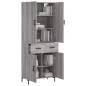 Highboard Grau Sonoma 69,5x34x180 cm Holzwerkstoff Highboard Grau Sonoma 69,5x34x180 cm Holzwerkstoff