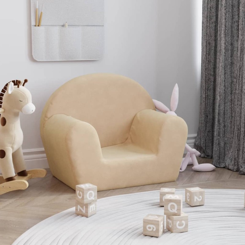 Kindersofa Creme Weich Plüsch Kindersofa Creme Weich Plüsch