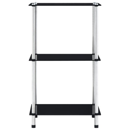 vidaXL Regal mit 3 Ablagen Schwarz 40x40x67 cm Hartglas