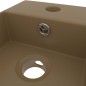 vidaXL Badezimmer-Waschbecken mit Überlauf Keramik Matt Creme vidaXL Badezimmer-Waschbecken mit Überlauf Keramik Matt Creme