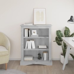 vidaXL Bücherschrank 3 Fächer Mexiko-Stil Kiefernholz Grau 81x29x100cm