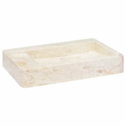 vidaXL Waschbecken Creme 58x39x10 cm Marmor