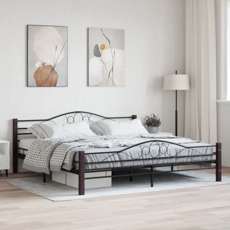vidaXL Bettgestell Schwarz Metall 200×200 cm