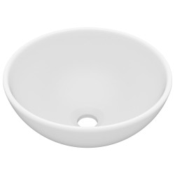 vidaXL Luxus-Waschbecken Rund Matt Weiß 32,5x14 cm Keramik