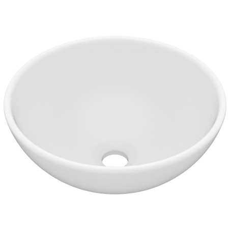 vidaXL Luxus-Waschbecken Rund Matt Weiß 32,5x14 cm Keramik