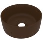 vidaXL Luxuriöses Waschbecken Rund Matt Dunkelbraun 40x15 cm Keramik vidaXL Luxuriöses Waschbecken Rund Matt Dunkelbraun 40x15 cm Keramik