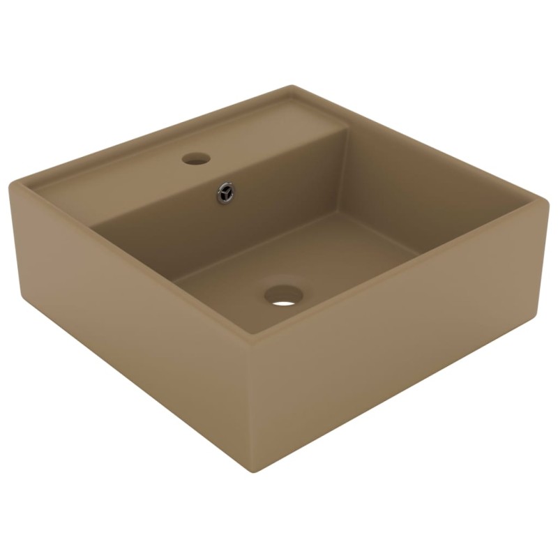 vidaXL Luxus-Waschbecken Überlauf Quadratisch Matt Creme 41x41 cm vidaXL Luxus-Waschbecken Überlauf Quadratisch Matt Creme 41x41 cm