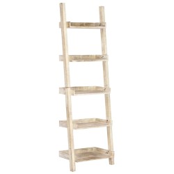 vidaXL Leiterregal Weiß 75 x 37 x 205 cm Massivholz Mango