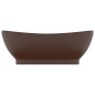vidaXL Waschbecken Überlauf Oval Matt Dunkelbraun 58,5x39cm Keramik vidaXL Waschbecken Überlauf Oval Matt Dunkelbraun 58,5x39cm Keramik