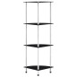 vidaXL Regal mit 4 Ablagen Schwarz 30x30x100 cm Hartglas vidaXL Regal mit 4 Ablagen Schwarz 30x30x100 cm Hartglas