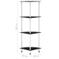 vidaXL Regal mit 4 Ablagen Schwarz 30x30x100 cm Hartglas vidaXL Regal mit 4 Ablagen Schwarz 30x30x100 cm Hartglas