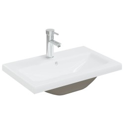 vidaXL Einbauwaschbecken mit Wasserhahn 61x39x18 cm Keramik Weiß