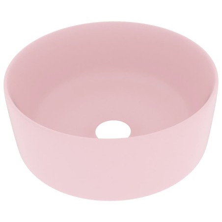 vidaXL Luxuriöses Waschbecken Rund Matt Rosa 40x15 cm Keramik