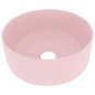 vidaXL Luxuriöses Waschbecken Rund Matt Rosa 40x15 cm Keramik vidaXL Luxuriöses Waschbecken Rund Matt Rosa 40x15 cm Keramik