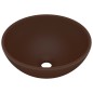 vidaXL Luxus-Waschbecken Rund Matt Dunkelbraun 32,5x14 cm Keramik vidaXL Luxus-Waschbecken Rund Matt Dunkelbraun 32,5x14 cm Keramik