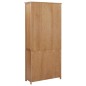 vidaXL Bücherschrank mit 4 Türen 90x35x200 cm Eiche Massivholz & Glas vidaXL Bücherschrank mit 4 Türen 90x35x200 cm Eiche Massivholz & Glas