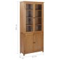 vidaXL Bücherschrank mit 4 Türen 90x35x200 cm Eiche Massivholz & Glas vidaXL Bücherschrank mit 4 Türen 90x35x200 cm Eiche Massivholz & Glas