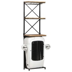 vidaXL Traktor-Weinschrank Weiß 49x31x172 cm Raues Mangoholz