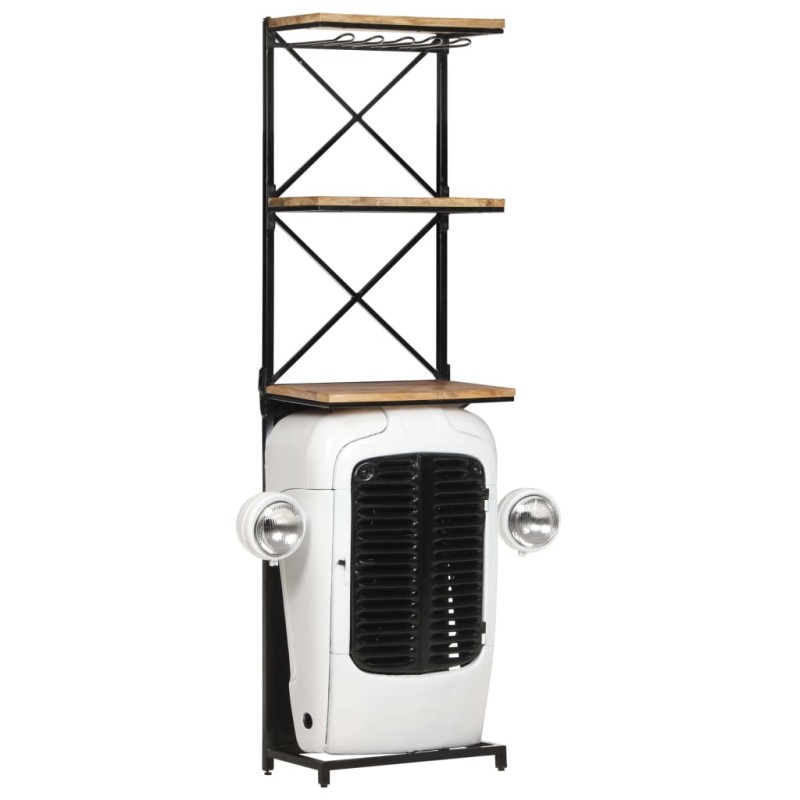 vidaXL Traktor-Weinschrank Weiß 49x31x172 cm Raues Mangoholz vidaXL Traktor-Weinschrank Weiß 49x31x172 cm Raues Mangoholz