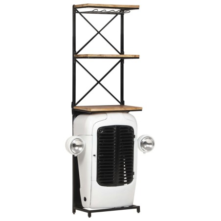 vidaXL Traktor-Weinschrank Weiß 49x31x172 cm Raues Mangoholz
