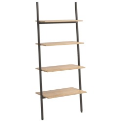 vidaXL Anlehnregal mit 4 Ablagen Hellbraun und Schwarz 64x34x150,5 cm