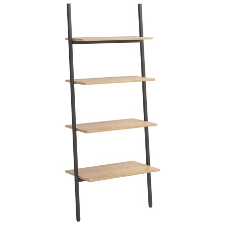 vidaXL Anlehnregal mit 4 Ablagen Hellbraun und Schwarz 64x34x150,5 cm