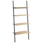 vidaXL Anlehnregal mit 4 Ablagen Hellbraun und Schwarz 64x34x150,5 cm vidaXL Anlehnregal mit 4 Ablagen Hellbraun und Schwarz 64x34x150,5 cm