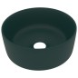 vidaXL Luxuriöses Waschbecken Rund Matt Dunkelgrün 40x15 cm Keramik vidaXL Luxuriöses Waschbecken Rund Matt Dunkelgrün 40x15 cm Keramik