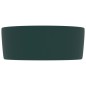vidaXL Luxuriöses Waschbecken Rund Matt Dunkelgrün 40x15 cm Keramik vidaXL Luxuriöses Waschbecken Rund Matt Dunkelgrün 40x15 cm Keramik