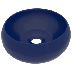 vidaXL Luxuriöses Waschbecken Rund Matt Dunkelblau 40x15 cm Keramik