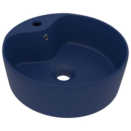 vidaXL Luxus-Waschbecken mit Überlauf Matt Dunkelblau 36x13 cm Keramik