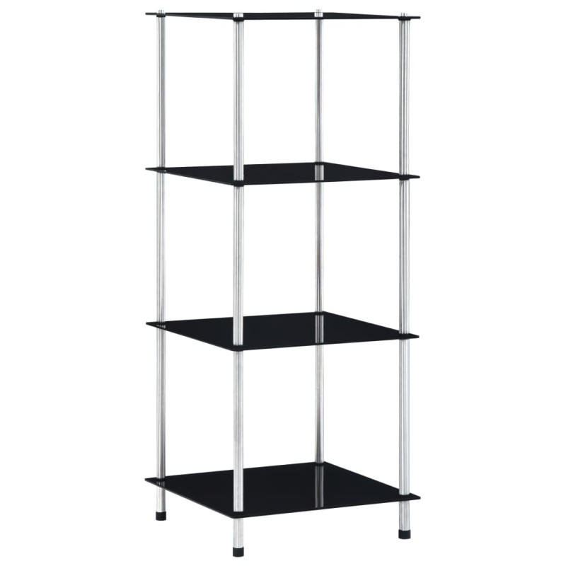 vidaXL Regal mit 4 Ablagen Schwarz 40x40x100 cm Hartglas vidaXL Regal mit 4 Ablagen Schwarz 40x40x100 cm Hartglas