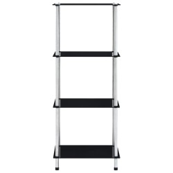 vidaXL Regal mit 4 Ablagen Schwarz 40x40x100 cm Hartglas