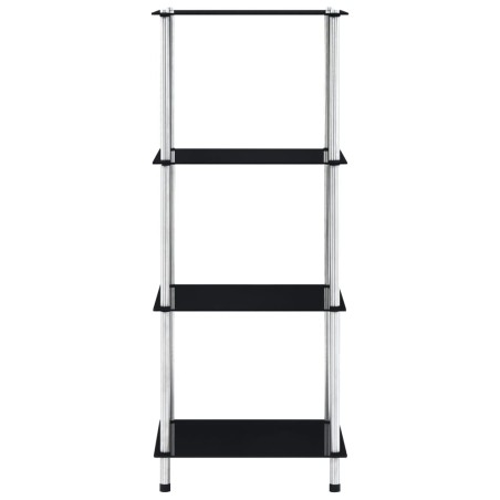 vidaXL Regal mit 4 Ablagen Schwarz 40x40x100 cm Hartglas