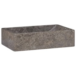 vidaXL Waschbecken 45x30x12 cm Marmor Hochglanz-Grau 