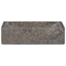 vidaXL Waschbecken 45x30x12 cm Marmor Hochglanz-Grau 
