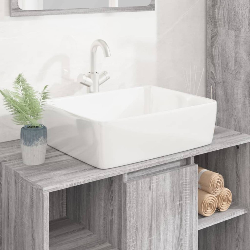 vidaXL Waschbecken Weiß 48x37x13 cm Keramik Rechteckig vidaXL Waschbecken Weiß 48x37x13 cm Keramik Rechteckig