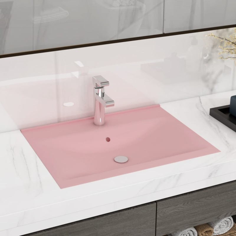 vidaXL Luxus-Waschbecken mit Hahnloch Matt-Rosa 60x46 cm Keramik vidaXL Luxus-Waschbecken mit Hahnloch Matt-Rosa 60x46 cm Keramik