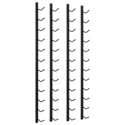 vidaXL Wand-Weinregale für 12 Flaschen 2 Stk. Schwarz Eisen
