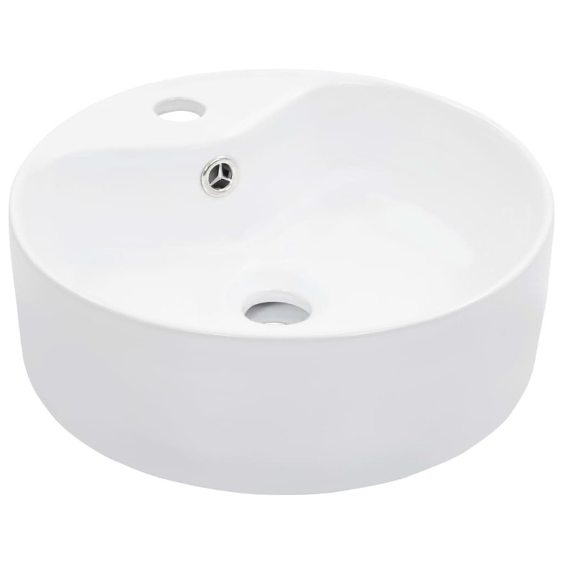 vidaXL Waschbecken mit Überlauf 36 x 13 cm Keramik Weiß vidaXL Waschbecken mit Überlauf 36 x 13 cm Keramik Weiß