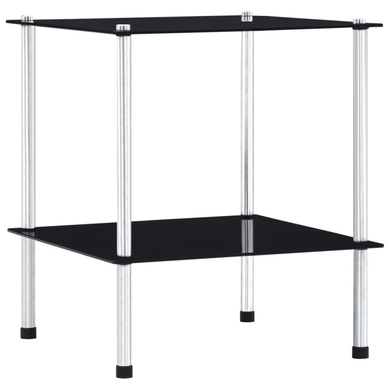 vidaXL Regal mit 2 Ablagen Schwarz 40x40x47 cm Hartglas vidaXL Regal mit 2 Ablagen Schwarz 40x40x47 cm Hartglas