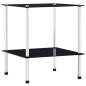 vidaXL Regal mit 2 Ablagen Schwarz 40x40x47 cm Hartglas vidaXL Regal mit 2 Ablagen Schwarz 40x40x47 cm Hartglas