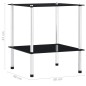 vidaXL Regal mit 2 Ablagen Schwarz 40x40x47 cm Hartglas vidaXL Regal mit 2 Ablagen Schwarz 40x40x47 cm Hartglas