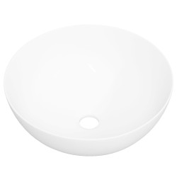 vidaXL Waschbecken Weiß 36x15 cm Keramik Rund