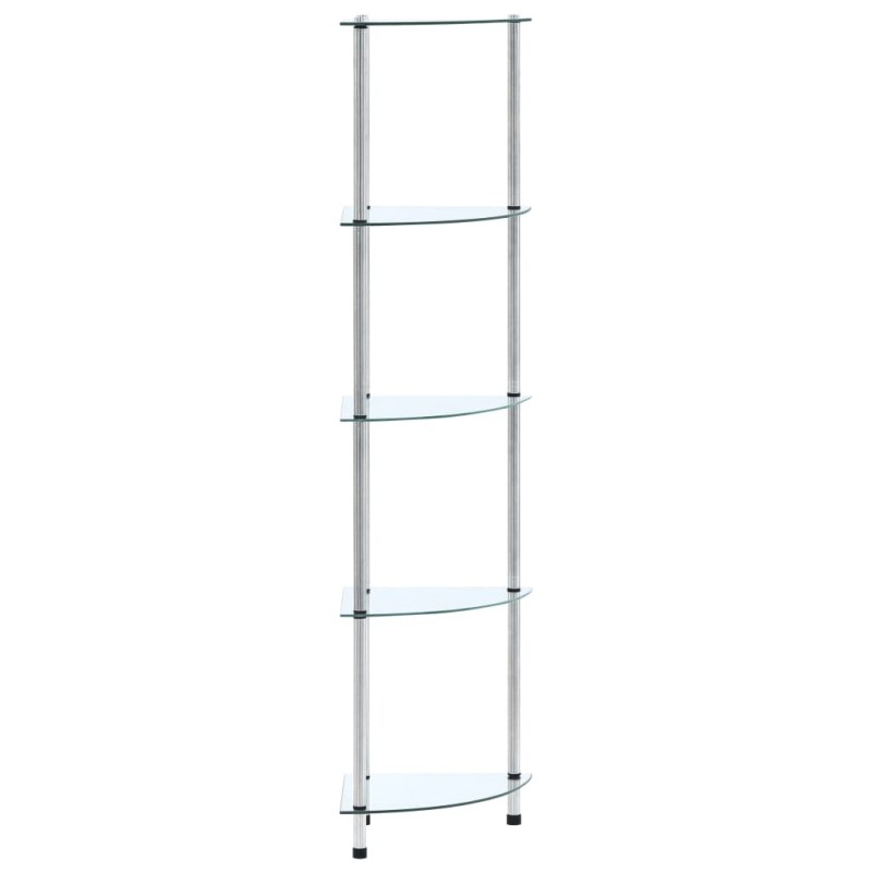 vidaXL Regal mit 5 Ablagen Transparent 30x30x130 cm Hartglas vidaXL Regal mit 5 Ablagen Transparent 30x30x130 cm Hartglas