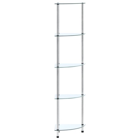 vidaXL Regal mit 5 Ablagen Transparent 30x30x130 cm Hartglas