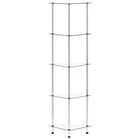 vidaXL Regal mit 5 Ablagen Transparent 30x30x130 cm Hartglas